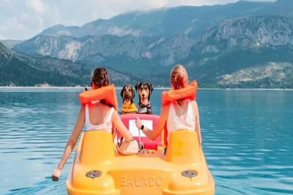 filles-chien-pedalo-lac-sainte-croix-location
